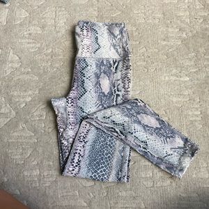 Purple snake skin leggings